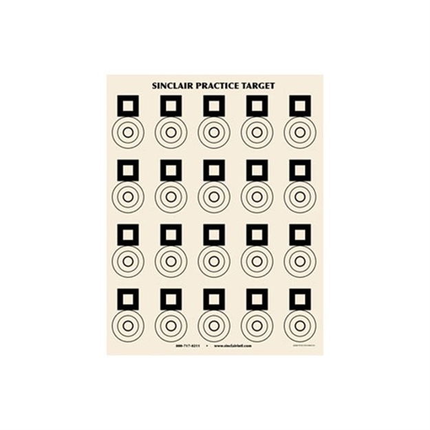 Picture of Sinclair Benchrest Practice Target (25 Pack) 749001059 -