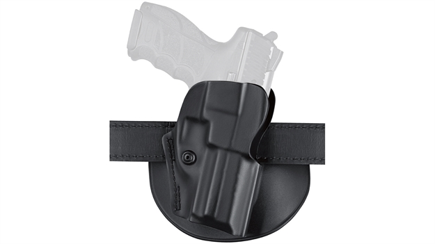 Picture of Safariland #5198 Idpa Approved Rds Compatible Open Top Owb Holster Flex-Paddle & Adjust Belt Loop Cmb Glock 26 27 Stx Plain Blk RH 5198183411