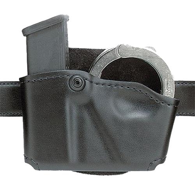 Picture of  Safariland 5738321 Cuff/Magazine Pouch Compatible W/Beretta 8045F Belt Clip Mount Black Leather