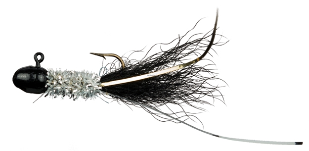 Picture of Slater's Jigs Crappie Jigs, #4 Hook, 1/16 Oz. 12/Cd, Black/Silver/Black