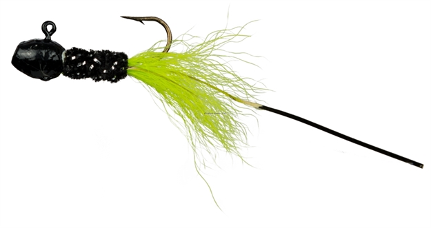 Picture of Slater's Jigs Crappie Jigs, #4 Hook, 1/16 Oz. 3/Pack, Black/Black & Silver/Chartreuse