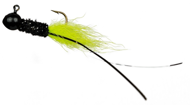 Picture of Slater's Jigs Crappie Jigs, #6 Hook, 1/32 Oz. 3/Pack, Black/Black & Silver/Chartreuse