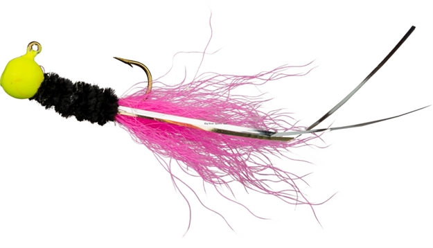 Picture of Slater's Jigs Crappie Jigs, #6 Hook, 1/32 Oz. 3/Pack, Chartreuse/Black/Pink