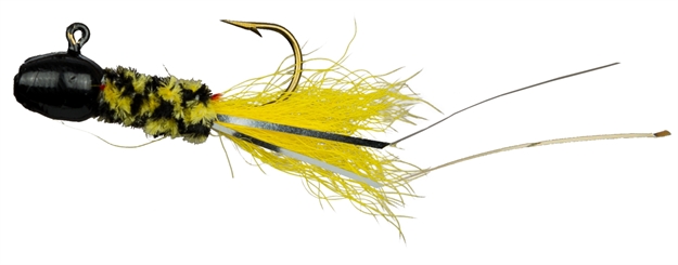Picture of Slater's Jigs Double Trouble Jigs, #4 Hook, 1/16 Oz. 3/Pack, Black/Yellow & Black/Yellow