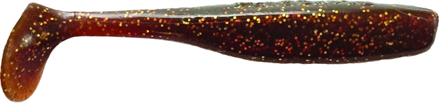 Picture of Slayer Inc. Sinister Swim Tail (S.S.T.), 3 1/2", Rootbeer Gold Flake, 10/Pack