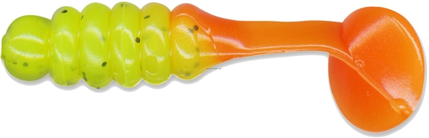 Picture of Slider Crappie Panfish Grub 1", Chartreuse Orange 18/Pack