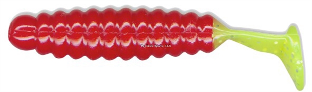 Picture of Slider Crappie/Panfish Grub W/Vibratail, 1 1/2", Red/Chartreuse Tail, 18/Pack
