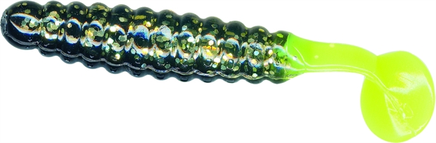 Picture of Slider Crappie/Panfish Grub W/Vibratail, 1 1/2", Star Dust/Chartreuse Tail, 18/Pack