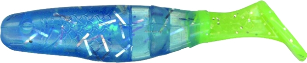 Picture of Slider Double Action Minnow Grub, 2 1/8", Blue Ice/Chartreuse Tail, 10/Bag