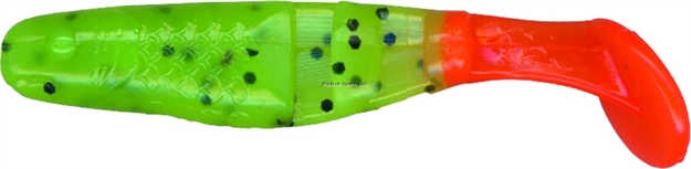 Picture of Slider Double Action Minnow Grub, 2 1/8", Chartreuse/Orange Tail, 10/Bag