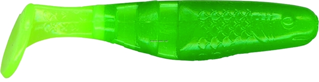 Picture of Slider Double Action Minnow Grub, 2 1/8", Grass Hopper Green/Chartreuse, 10/Bag