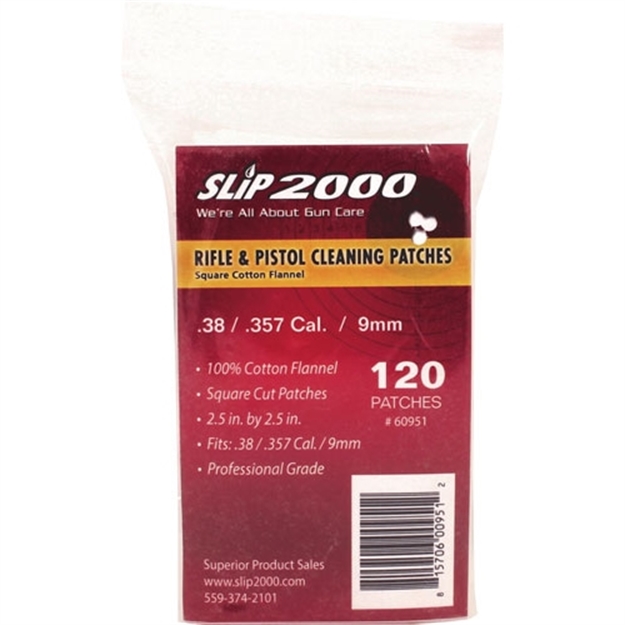 Picture of Slip 2000 2000 Cleaning Patches 2.5"Sq .38/357/40/9Mm 120-Pack 60951 815706009512