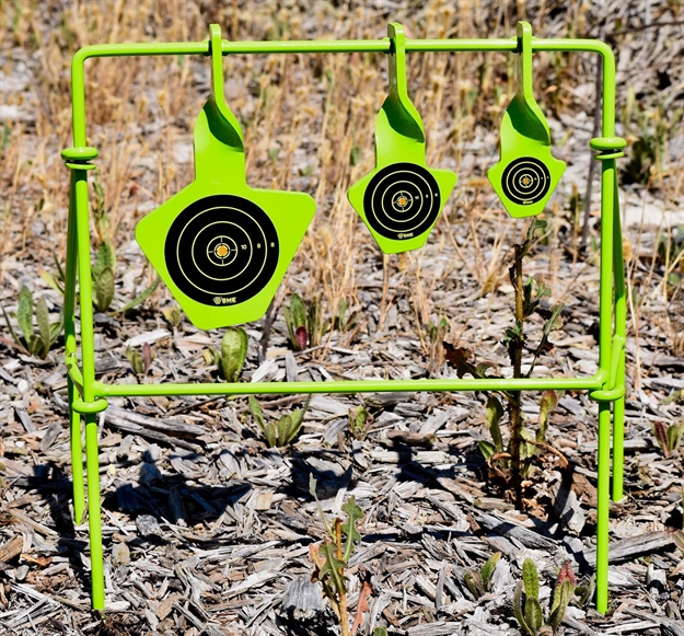 Picture of  Sme Smest22fld Spinning Target  Handgun Steel Black/Green Bullseye Illustration Impact Enhancement Motion 888151016343