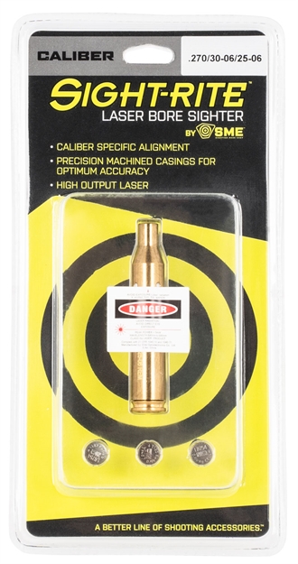 Picture of Sme Xsibl2506 Sight-Rite Laser Bore Sighting System 25-06 Rem/270 Win/30-06 Springfield Brass Casing XSI-BL-25-06
