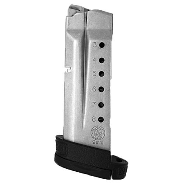 Picture of Smith & Wesson Magazine M&P9 Shield 8Rd W/Mag Extension S/S-Black 19936 022188149586