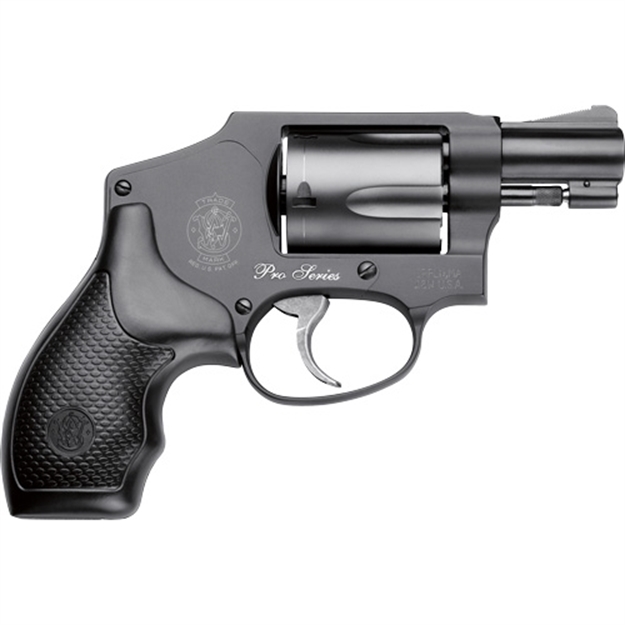 Picture of  Smith & Wesson 150544 Model 442 *Ca Compliant 38 S&W Spl +P 5 Shot 1.88" Stainless Steel Barrel, Carbon Steel Cylinder, Aluminum J-Frame, Black Metal Finish, Integral Front Sight, NO Safety Lock 022188137545