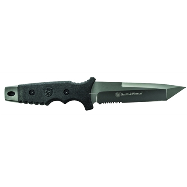 Picture of Smith & Wesson Full Tang Fixed Blade Knife, 5.2" Partially Serrated Tanto Blade, Ppe Handle, Belt Sheath