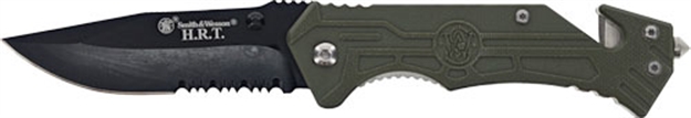 Picture of Smith & Wesson Knife 3" OD Green Folder W /Glass Breaker/Cutter Promoq3<