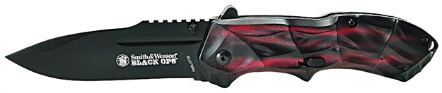 Picture of Smith & Wesson Knife Black Ops 3Rd Gen. Red Handle Magic Assist