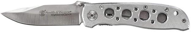 Picture of  Smith & Wesson Knives Ck105hcp Extreme Ops  3.22" Folding Drop Point Plain 7Cr15mov SS Blade Aluminum Handle Includes Pocket Clip 028634105687