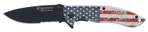 Picture of Smith & Wesson Knives S&W American Heroes Serrated Folder 1189842 661120653813