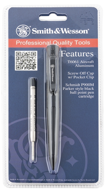 Picture of  Smith & Wesson Knives Swpenbkcp Smith & Wesson Tactical Pen Black Aluminum Includes Pocket Clip