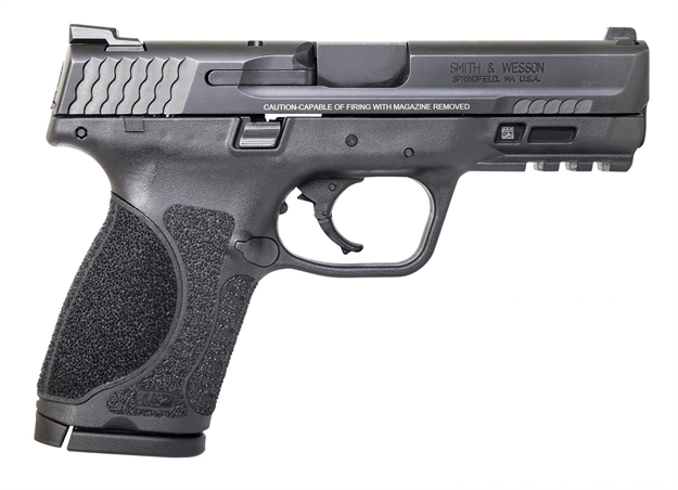 Picture of  Smith & Wesson LE 12098 M&P 40 M2.0 Compact 40 Smith & Wesson (S&W) Double 4" Nts 13+1 Black Interchangeable Backstrap Grip Black Polymer Frame Black Armornite Stainless Steel Slide