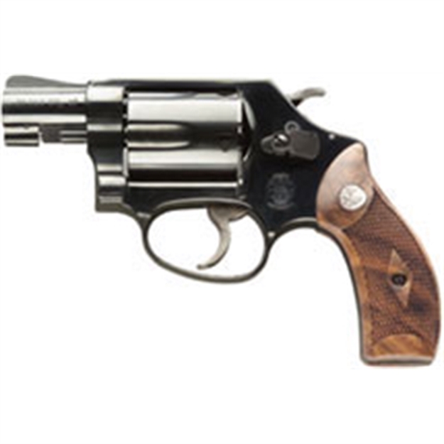 Picture of  Smith & Wesson 150184 Model 36 Classic 38 S&W Spl +P 5 Shot 1.88" Barrel, Overall Blued Carbon Steel Finish, Small J-Frame, Integral Front Sight, Wood Grip