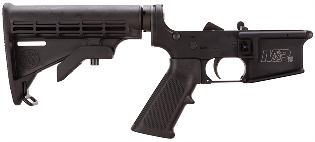 Picture of  Smith & Wesson 812002 Assembled Lower Receiver  5.56X45mm Nato 7075-T6 Aluminum Black Receiver, Black Synthetic Collapsible Stock Pistol Grip For S&W M&P15
