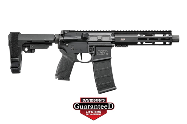 Picture of Smith And Wesson M&P 15 Semi-Auto Pistol, 5.56 Nato, 7.5" Threaded Bbl, Black, Mlok, Adj. Arm Brace, 30+1 Rnd 13320