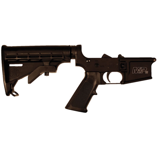 Picture of  Smith & Wesson 812002 Assembled Lower Receiver  5.56X45mm Nato 7075-T6 Aluminum Black Receiver, Black Synthetic Collapsible Stock Pistol Grip For S&W M&P15 022188134209
