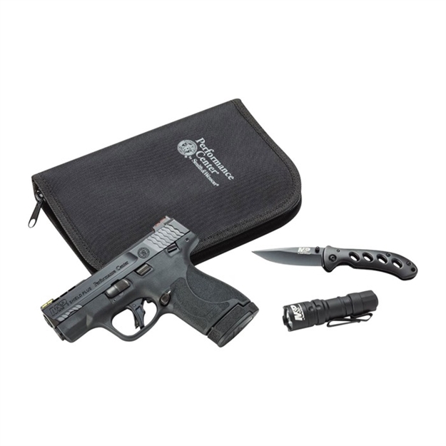Picture of  Smith & Wesson 13255 Performance Center M&P Shield Plus Edc 9Mm Luger 3.10" Ported 10+1,13+1 Black Matte Black Armornite Stainless Steel Ported Slide Black Polymer Grip (Manual) FO Sights