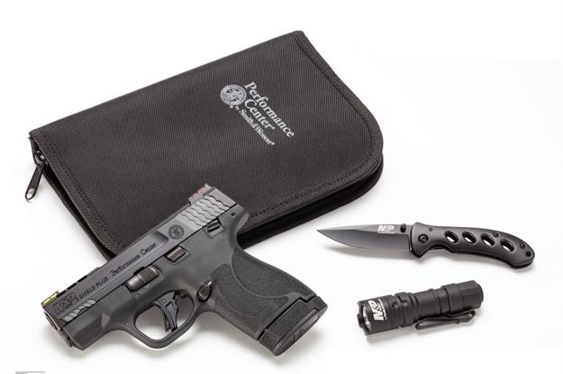 Picture of  Smith & Wesson 13255 Performance Center M&P Shield Plus Edc 9Mm Luger 3.10" Ported 10+1,13+1 Black Matte Black Armornite Stainless Steel Ported Slide Black Polymer Grip (Manual) FO Sights 022188886535