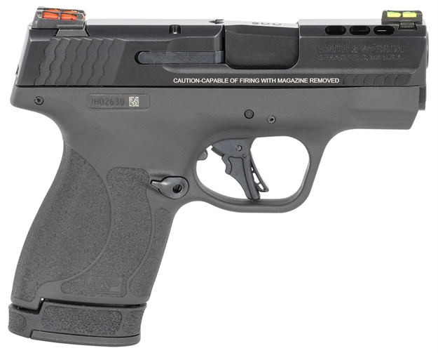 Picture of  Smith & Wesson 13255 Performance Center M&P Shield Plus Edc 9Mm Luger 3.10" Ported 10+1,13+1 Black Matte Black Armornite Stainless Steel Ported Slide Black Polymer Grip (Manual) FO Sights 022188886535