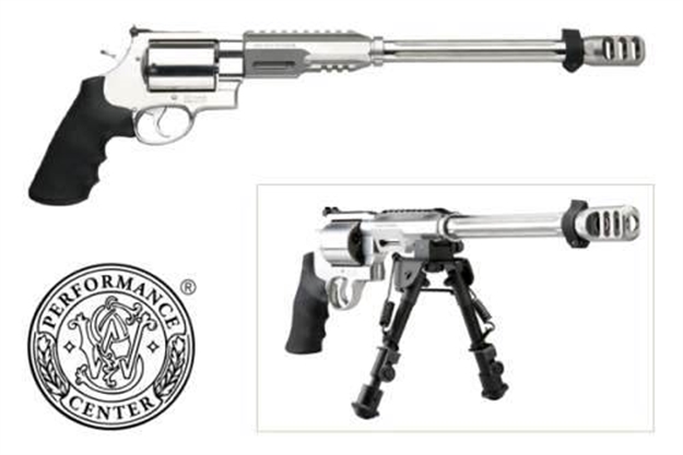 Picture of  Smith & Wesson 170339 Performance Center Model 460 Xvr 460 S&W Mag 5Rd 14" MB Stainless Steel Barrel & Cylinder Satin Stainless Steel Frame With Black Polymer Grip Includes Bipod 022188703399