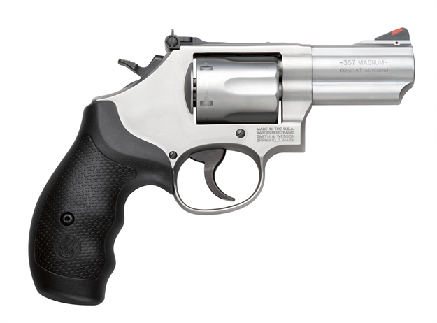 Picture of  Smith & Wesson 10061 Model 66 Combat Magnum 357 Mag OR 38 S&W Spl +P Stainless Steel 2.75" 2 Piece Barrel, 6 Shot   K-Frame, Full-Length Extractor Rod, Synthetic Grip, Internal Lock