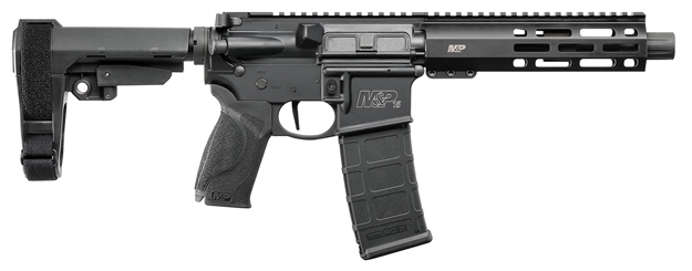 Picture of  Smith & Wesson 13320 M&P15  Pistol 223 Rem,5.56 Nato 30+1 7.50" Black Armornite Barrel Matte Black Rec Black Adjustable Arm Brace Stock Black Interchangeable Palmswell Grip Right Hand