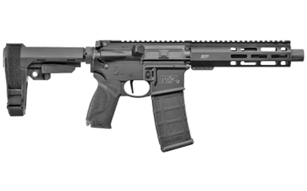 Picture of Smith And Wesson M&P 15 Semi-Auto Pistol, 5.56 Nato, 7.5" Threaded Bbl, Black, Mlok, Adj. Arm Brace, 30+1 Rnd 13320 022188884999