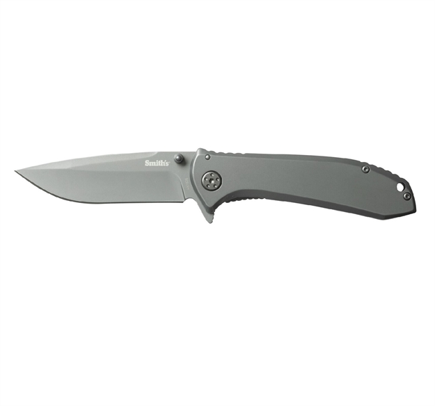 Picture of  Smiths Products 51010 Titania II 3.50" Folding Drop Point Plain Satin Titanium Coated Stainless Steel Blade/Stainless Steel Handle Includes Pocket Clip 027925510100