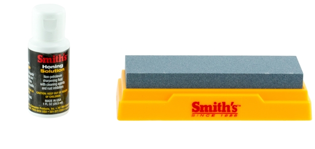 Picture of  Smiths Products Sk2 2 Stone Sharpening Kit 4"/5" Fine Arkansas Stone Sharpener Fine/Medium Handle Yellow