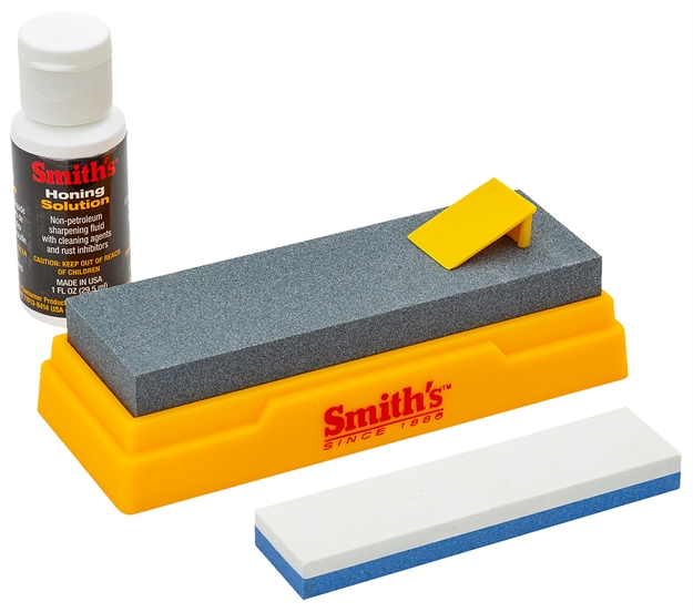 Picture of  Smiths Products 51328 Combination Bench Stone Gray/Yellow Synthetic Stone Includes Honing Oil 027925513286
