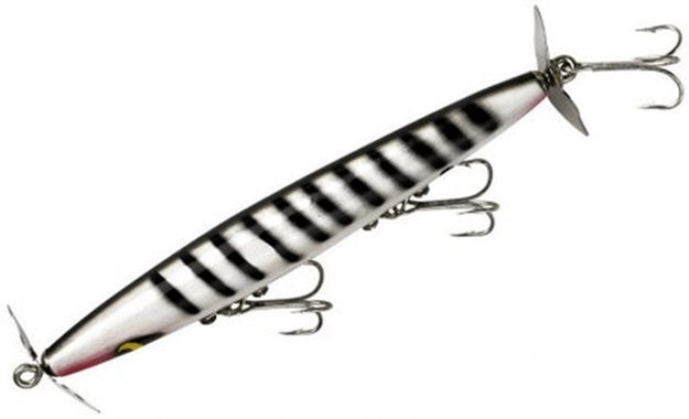 Picture of Smithwick Devil's Horse Twin Prop Topwater Lure, 4 1/2", 1/2 Oz, White/Black Stripes, Floating AF210 049575200101