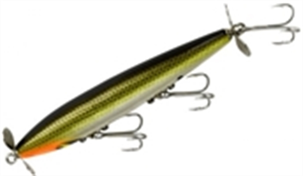 Picture of Smithwick Devil's Horse Twin Prop Topwater Lure, 4 1/2", 3/8 Oz, White/Black Stripes, Floating AF110