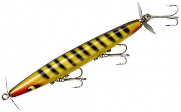 Picture of Smithwick Devil's Horse Twin Prop Topwater Lure, 4 1/2", 3/8 Oz, Yellow/Black Stripes, Floating AF105