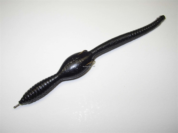 Picture of Snag Proof Deadly Worm Lure With Air-Filled Tail And Weighted Head, 6 1/2", 1/4 Oz, SZ 1 Double Hook, Black, Floating