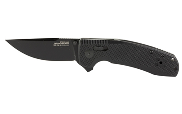 Picture of S.O.G Sog12380141 Sog-Tac XR 3.39" Folding Clip Point Plain Black Tini Cryo D2 Steel Blade/Blackout G10 Handle Includes Pocket Clip SOG-12-38-01-41 729857010337