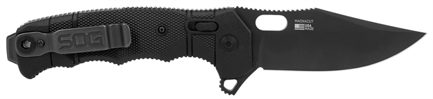 Picture of S.O.G Sog12211357 Seal XR 3.90" Folding Clip Point Plain Black Magnacut Blade, Black Textured Grn/Titanium Handle SOG-12-21-13-57 813628069584