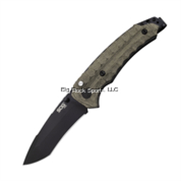 Picture of Sog Knives Kiku Folding Knife, Assisted Opening, S35vn, Black, Micarta Handle, 3.50" Blade, Clam