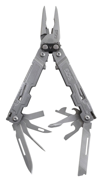 Picture of Sog Knives Poweraccess Multi-Tool, Compound Leverage, 18 Tools, Stone Wash Finish, Clam PA1001-CP