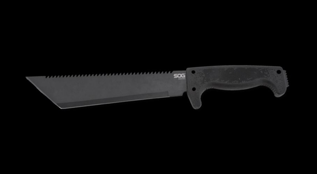 Picture of Sog Knives Sogfari Tanto Machete, 10" Saw Back Blade, Black, Nylon Sheath MC04-N